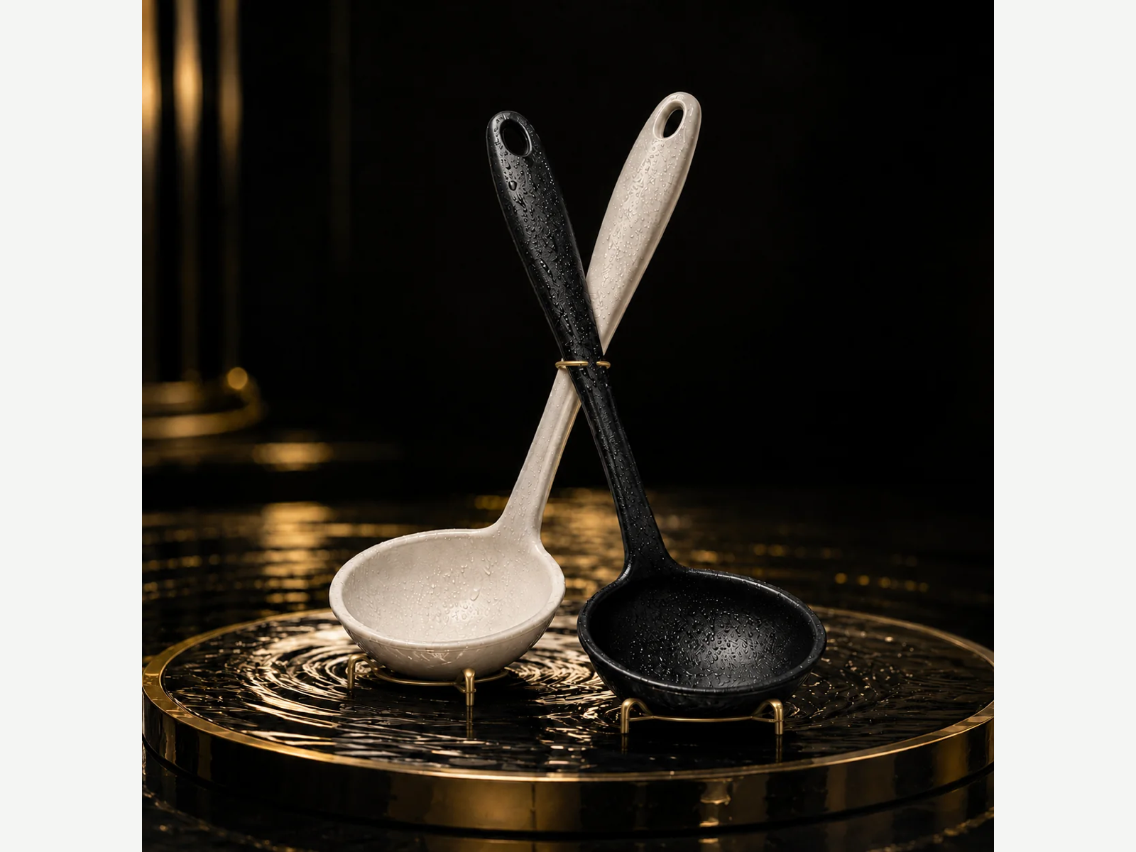 A Calmer Way to Serve Soup with a Deep Silicone Ladle