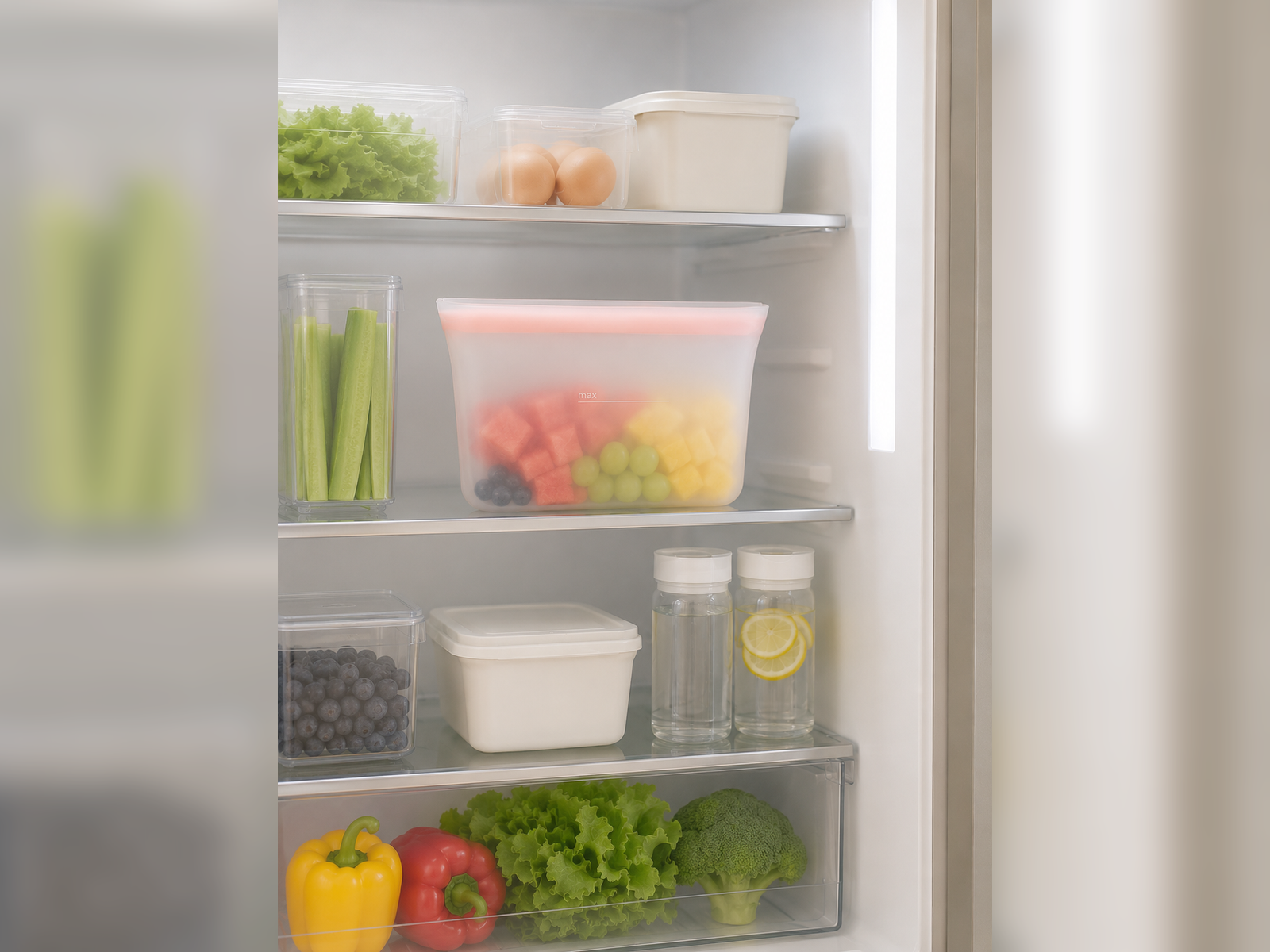 Keeping the Refrigerator Easier to Read with Reusable Storage Bags