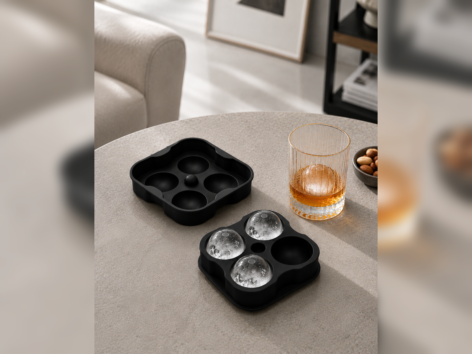 Small Guest-Ready Prep with Round Ice and Glassware