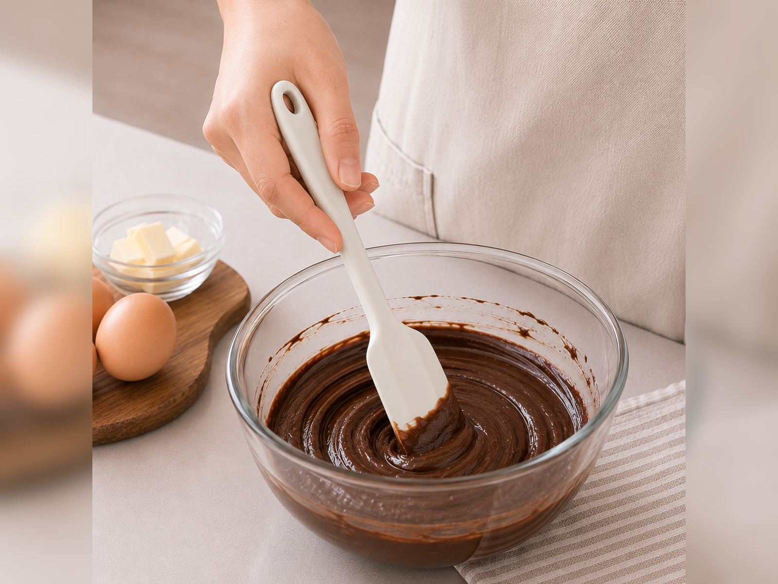 Using a Silicone Spatula to Gather Every Last Bit